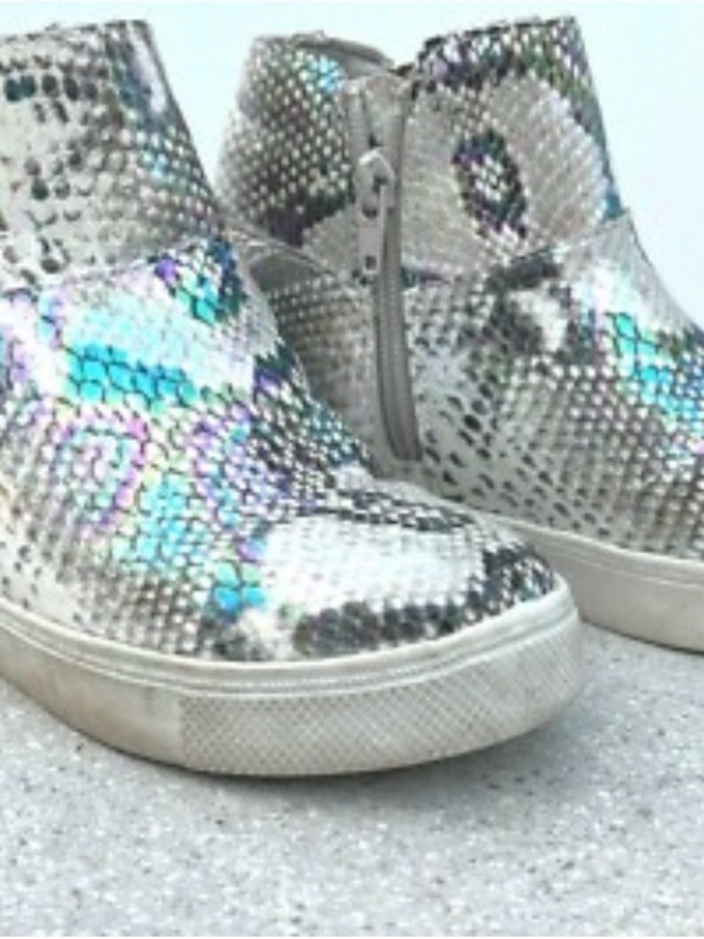 Steve Madden Iridescent Snakeskin Wedge Sneakers - Multi-Color